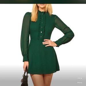 Elegant Green Long Sleeve Dress Reformation